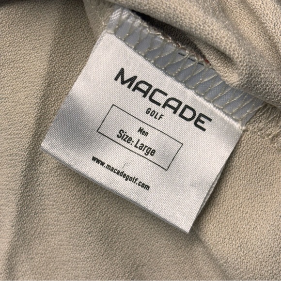 Macade Golf Concept Taylor Flower Beige Camp Polo Shirt Men's Sz L - Picture 6 of 9